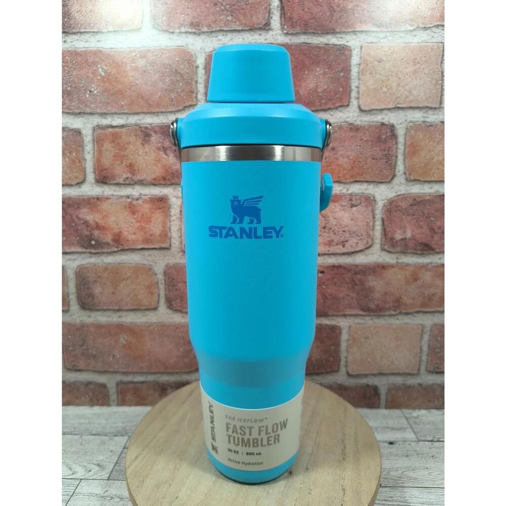 NEW Stanley IceFlow Fast Flow Tumbler 30 OZ Splash Blue Cap Holder Handle NWT
